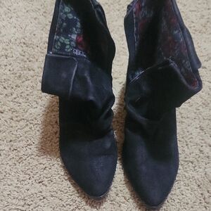 Blowfish Black Ankle Booties with Folded Cuff
